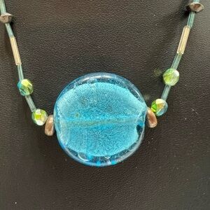 Elegant Blue Beaded Necklace